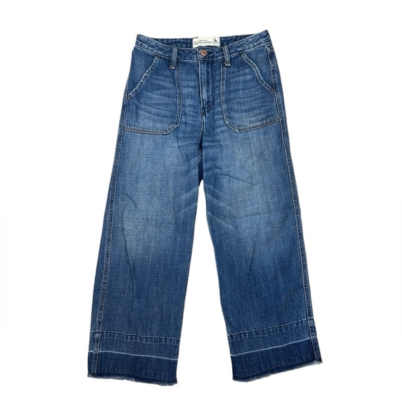 Abercrombie & Fitch Denim - Abercrombie & Fitch Cropped Stovepipe Wide Leg Denim Jeans